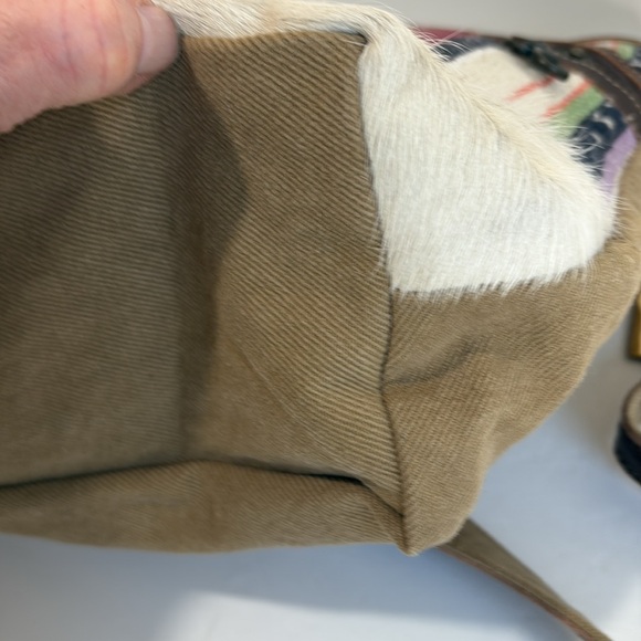 Myra Bag Striped Multicolor Canvas, Leather and Calfhair Shoulder/Crossbody Bag - Picture 10 of 11